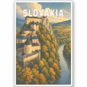 Slowakei Illustration Reise Kunst Vintage Aufkleber