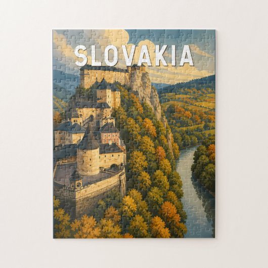 Slowakei Illustration Reise Kunst Vintage Puzzle (Vertikal)