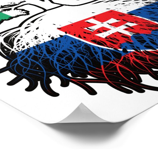 Slowakei - Irish Ireland Tree Roots Flag Poster (Ecke)