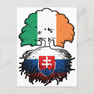 Slowakei - Irish Ireland Tree Roots Flag Postkarte