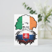Slowakei - Irish Ireland Tree Roots Flag Postkarte (Stehend Vorderseite)