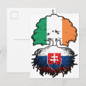 Slowakei - Irish Ireland Tree Roots Flag Postkarte (Vorne/Hinten)