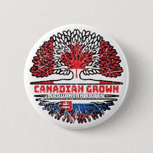 Slowakei - kanadische Baumrinde-Flagge für Kanada Button