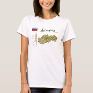 Slowakei-Karte + Flagge + Titel T-Shirt