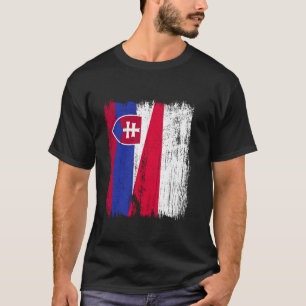Slowakei Polen Halbflagge Slowakisch Polnische Abs T-Shirt