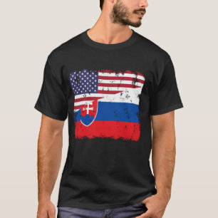 Slowakei Pride slowakische amerikanische Flagge Ro T-Shirt