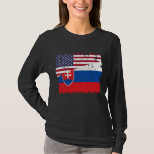 Slowakei Pride slowakische amerikanische Flagge Ro T-Shirt