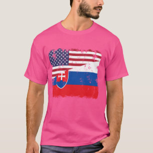 Slowakei Pride slowakische amerikanische Flagge Ro T-Shirt
