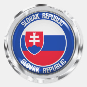 Slowakei-RundEmblem Runder Aufkleber