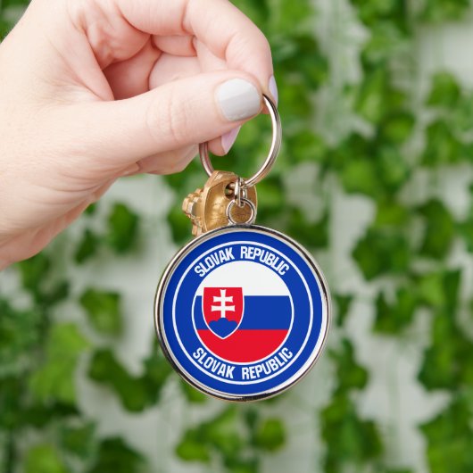 Slowakei-RundEmblem Schlüsselanhänger (Hand)