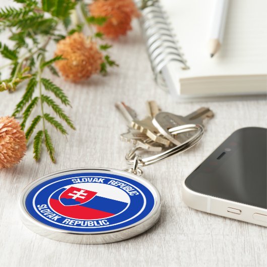 Slowakei-RundEmblem Schlüsselanhänger (Seite)