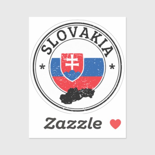 Slowakei Siegel Sticker Rundfahne für Laptop Book. (Blatt)