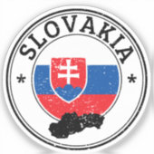 Slowakei Siegel Sticker Rundfahne für Laptop Book. (Vorderseite)