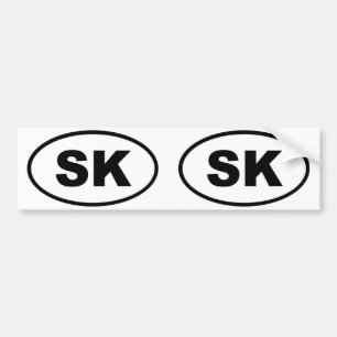Slowakei SK - Europäisches Oval Autoaufkleber