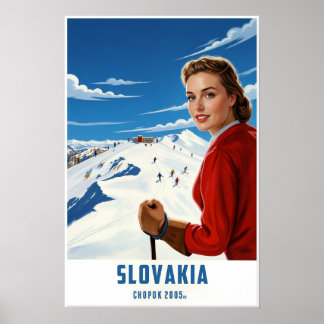 Slowakei-Ski-Plakat Poster