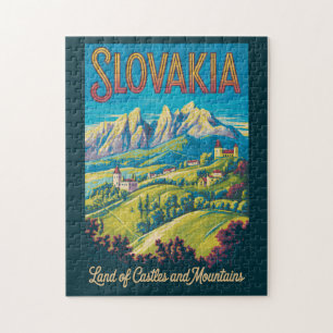 Slowakei Skyline Illustration Reise Kunst Vintage Puzzle