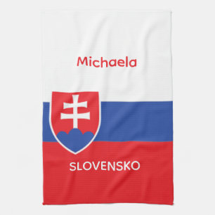 Slowakei Slowakische Flagge Emblem Europa Geschirrtuch