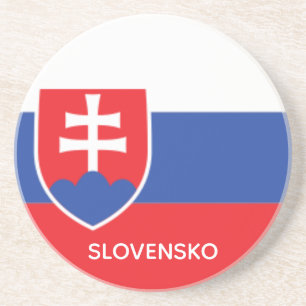 Slowakei Slowakische Flagge Emblem Europa Getränkeuntersetzer