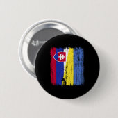 Slowakei Ukraine Halbflagge Slowakische Ukrainisch Button (Vorne & Hinten)