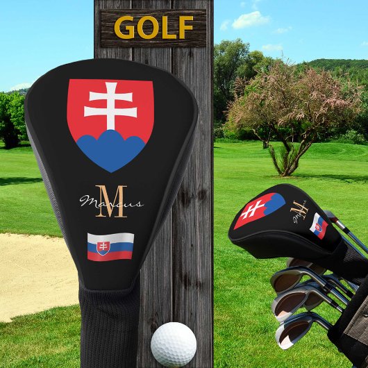 Slowakei und Flaggen - Mit Monogramm Golfklubs - A Golf Headcover