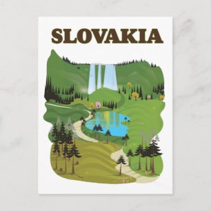 Slowakei Vintage-Reiseposter. Postkarte