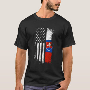 Slowakisch-Amerikanischer Flaggenstolz Slowakei US T-Shirt