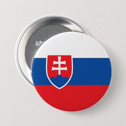 Slowakische Flagge Button (Vorne & Hinten)