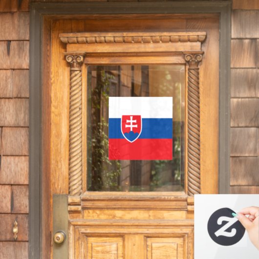 Slowakische Flagge Fensteraufkleber (Haustür)