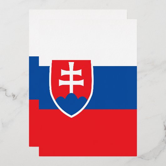 Slowakische Flagge Folieneinladung (Vorderseite/Rückseite)