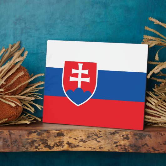 Slowakische Flagge Fotoplatte (Seite)