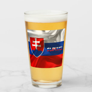 Slowakische Flagge Glas