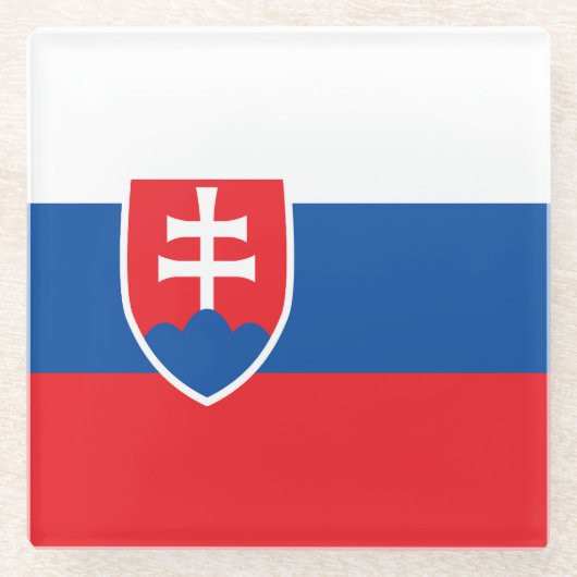 Slowakische Flagge Glasuntersetzer (Vorderseite)