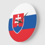 slowakische Flagge Große Wanduhr (Winkel)