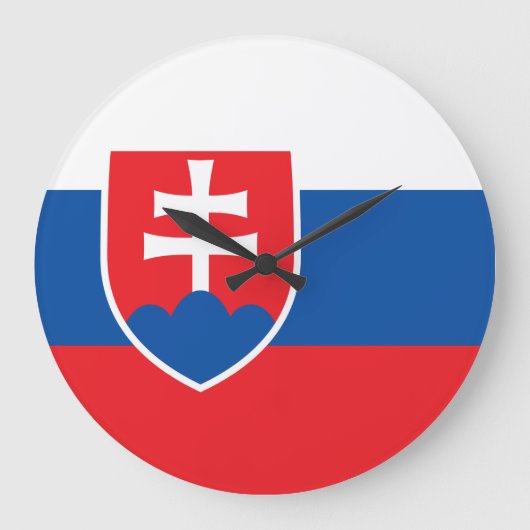 slowakische Flagge Große Wanduhr (Vorderseite)