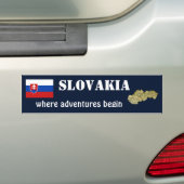 Slowakische Flagge + Karte Autoaufkleber (Auf Auto)