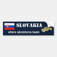 Slowakische Flagge + Karte Autoaufkleber