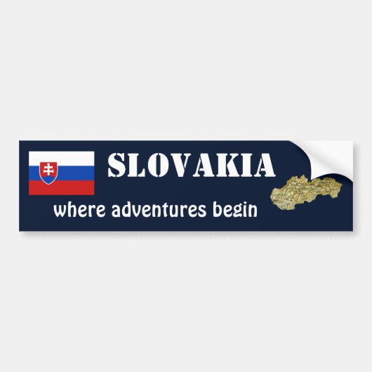 Slowakische Flagge + Karte Autoaufkleber (Vorne)