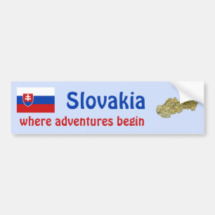 Slowakische Flagge + Karte Autoaufkleber