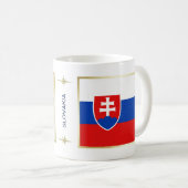 Slowakische Flagge + Karte Tasse (VorderseiteRechts)