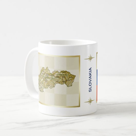 Slowakische Flagge + Karte Tasse (Vorderseite Links)
