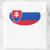 slowakische Flagge Ovaler Aufkleber (Tasche)