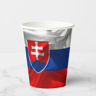 Slowakische Flagge Pappbecher