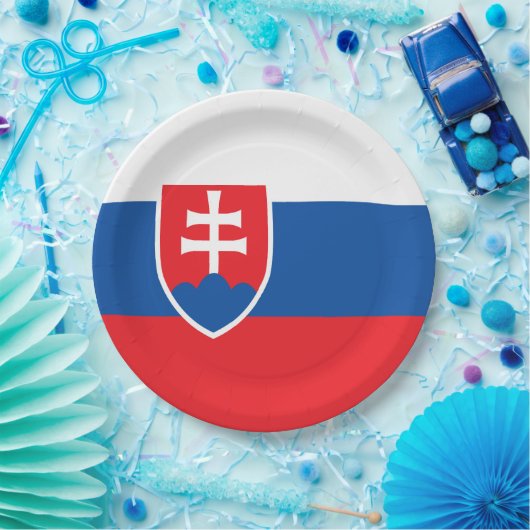 Slowakische Flagge Pappteller (Party)