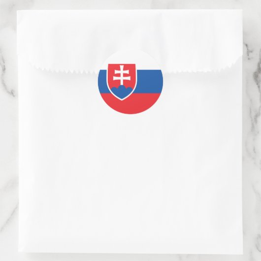 slowakische Flagge Runder Aufkleber (Tasche)