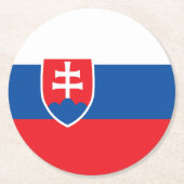 Slowakische Flagge Runder Pappuntersetzer (Vorderseite)