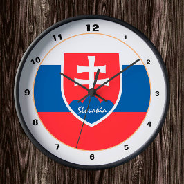 Slowakische Flagge & Slowakei trendy Zuhause / Des Runde Wanduhr