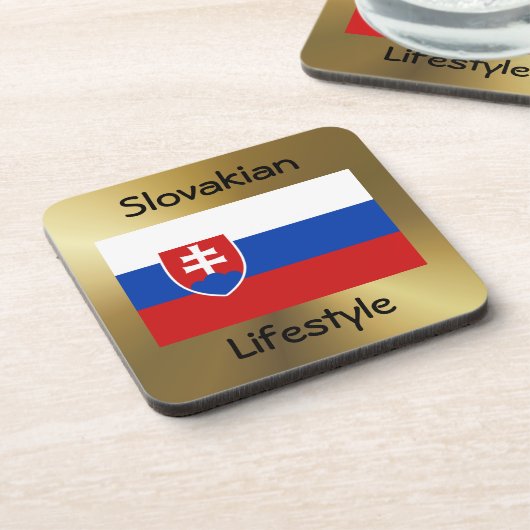 Slowakische Flagge+Text-Untersetzer Untersetzer (Linke Seite)