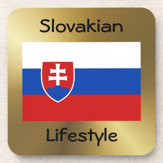 Slowakische Flagge+Text-Untersetzer Untersetzer (Vorderseite)