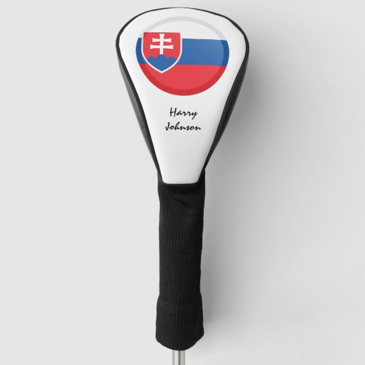 Slowakische Flagge und Mit Monogramm Golfplätze Golf Headcover (Vorderseite)
