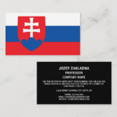 Slowakische Flagge und Wappen, Flagge der Slowakei Visitenkarte (Vorne/Hinten)